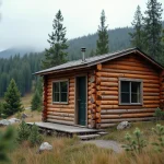 Chalet de sport en bois avec bardage en cèdre au bord d'une forêt de pins