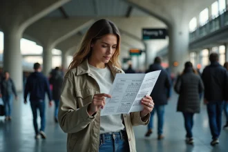 Femme consultant un plan de salle de l'Accor Arena Bercy pour trouver ses places de dernière minute