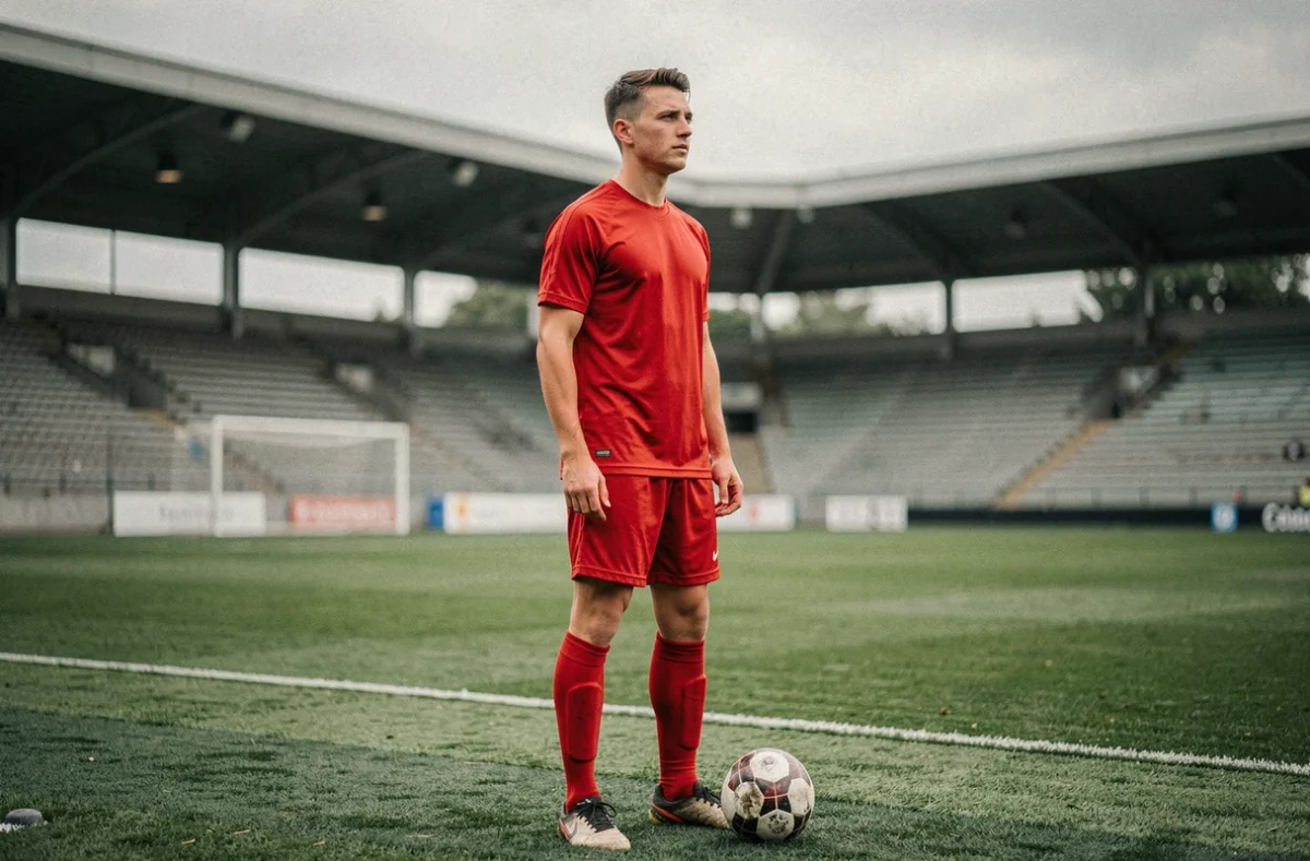 Jeune footballeur professionnel en entraînement attendant sa signature lors du mercato du FC Barcelone 2026