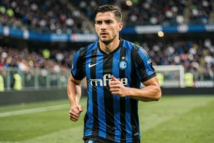 Joueur de l'Inter Milan en action sur le terrain lors d'un match de Ligue des Champions 2026