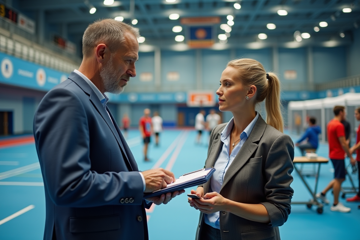 Organisateurs discutant près d