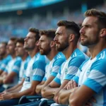 Supporters de l'OM inquiets dans les tribunes du stade Vélodrome après un match décevant