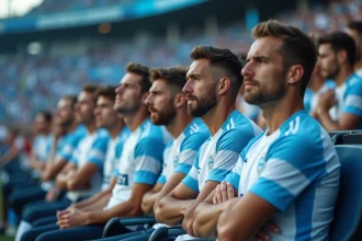 Supporters de l'OM inquiets dans les tribunes du stade Vélodrome après un match décevant