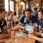 Supporters du Stade Brestois 29 réunis dans une brasserie brestoise pour discuter du forum des fans